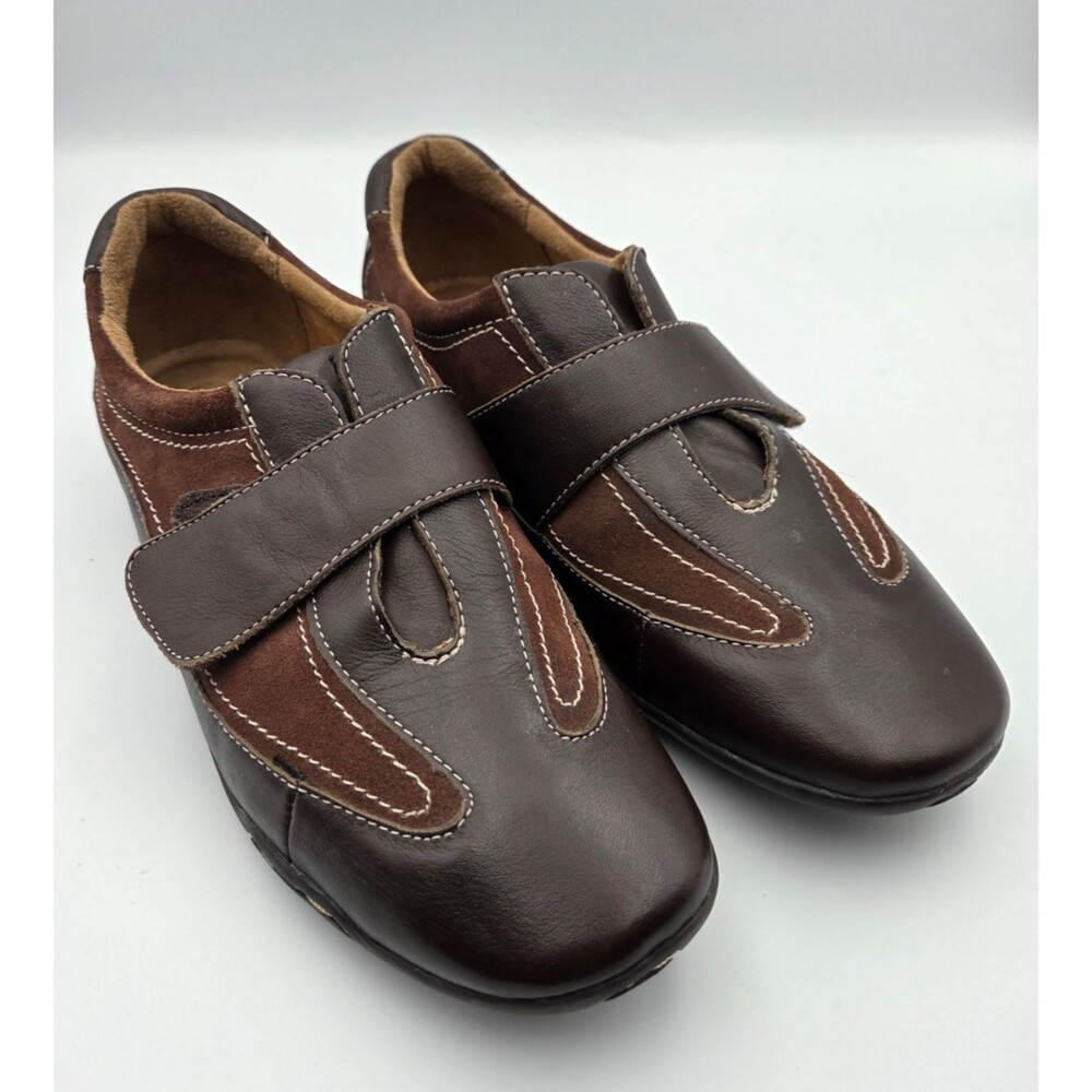 Naturalizer Brown Leather Hook Loop Adjustable Strap Comfort Mary Jane Shoes 9M